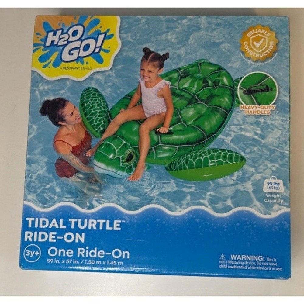 H2O GO! Tidal Turtle Ride-On Inflatable Pool Float, Model 41041
